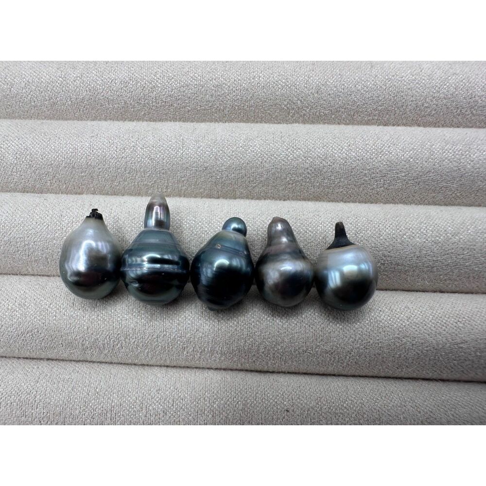 Natural Tahitian Pearls Lot of 5 Undrilled Baroque Saltwater Loose Pearl for DIY